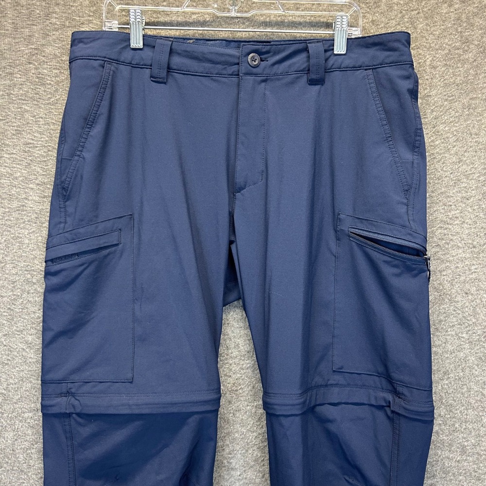 Columbia PFG Mens Navy Blue Convertible Cargo Hiking Pants 36x34 XM9395